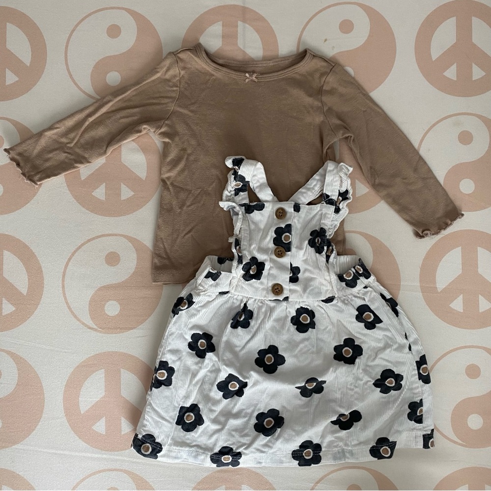 Carter's Flower Dress Set 🌻🖤